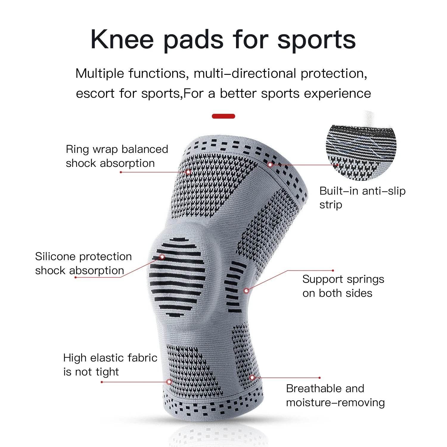 1PC Orthopedic Knee Pad Knee Brace Support Joint Pain Relif Patella Protector Adjustable Sport Kneepad Guard Meniscus Ligament - My Chroma Cart