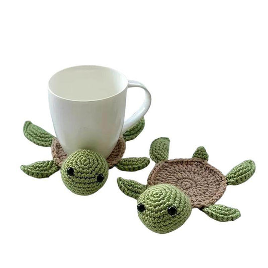 Cute Animal Design Tea Coaster, 1 Count Handmade Crochet Insulated Table Protector, Kitchen Accessories, Summer for Gift, Tableware - My Chroma Cart