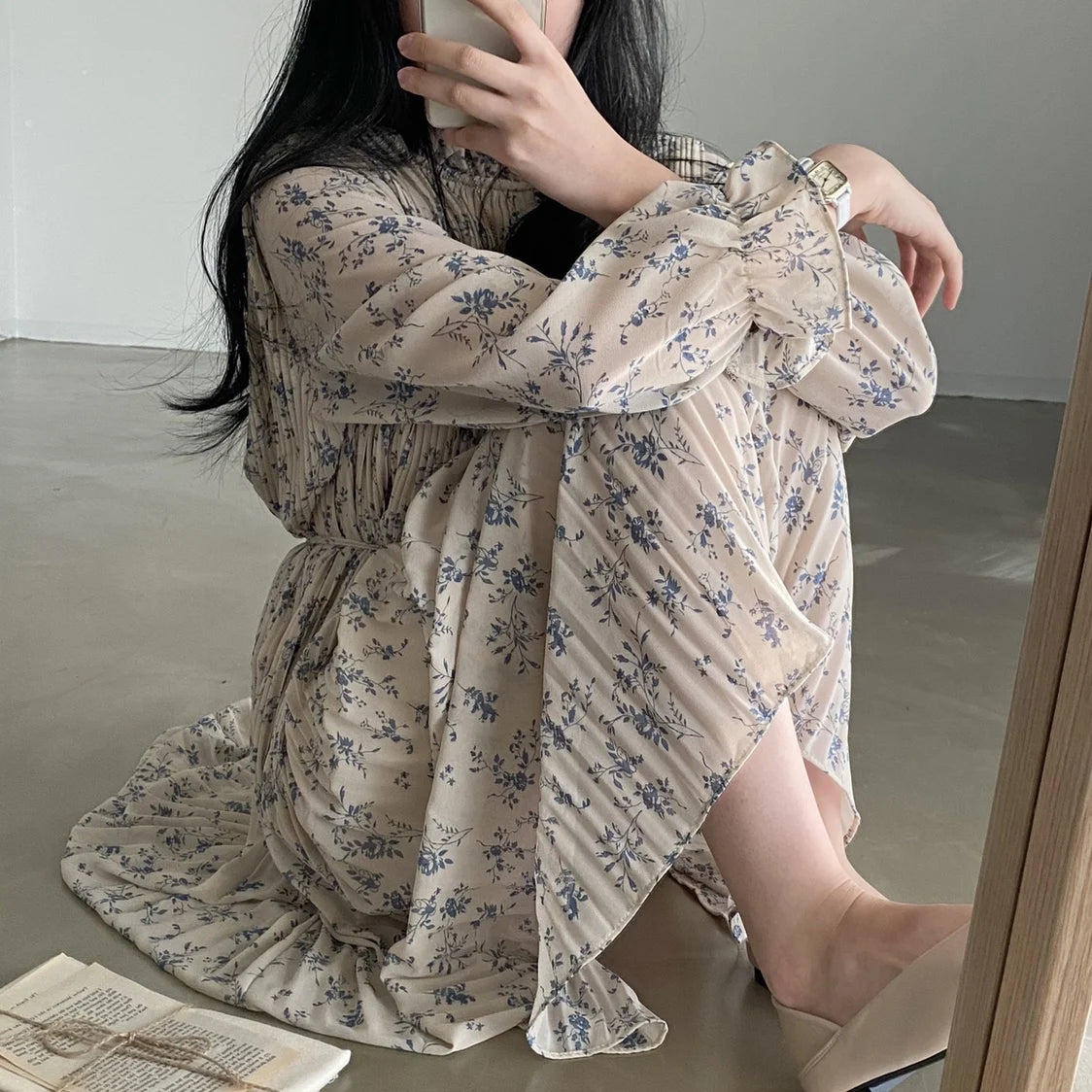Women’s Floral Puff Sleeve Dress