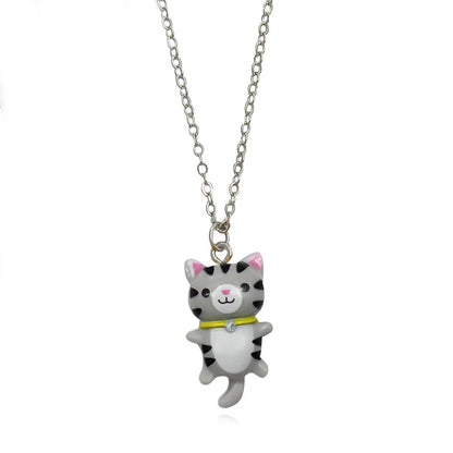Yungqi Cartoon Colorful Resin Cat Pendant Necklaces For Women Men Best Friend Lovely Animal Pet Pendant Couple Necklace Jewelry