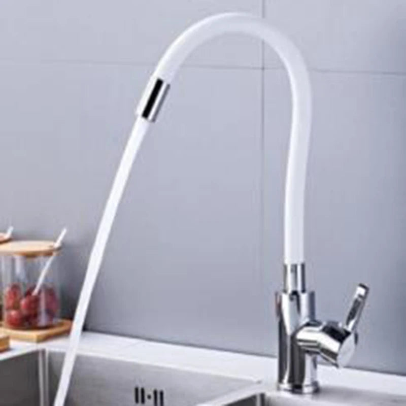 Chrome Flexible Sink Faucet Hot Cold Mixer Tap