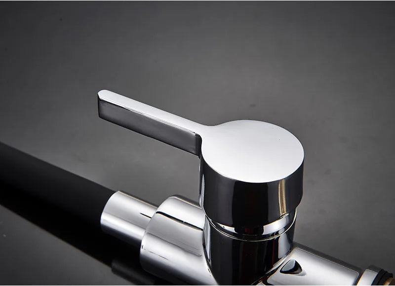 Chrome Flexible Sink Faucet Hot Cold Mixer Tap