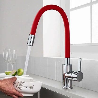 Chrome Flexible Sink Faucet Hot Cold Mixer Tap