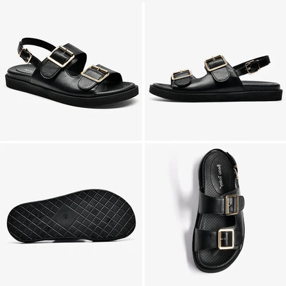 BeauToday Women Leather Sandals