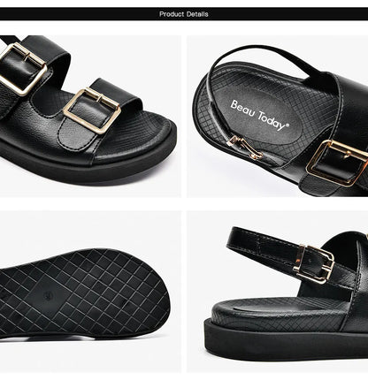 BeauToday Women Leather Sandals