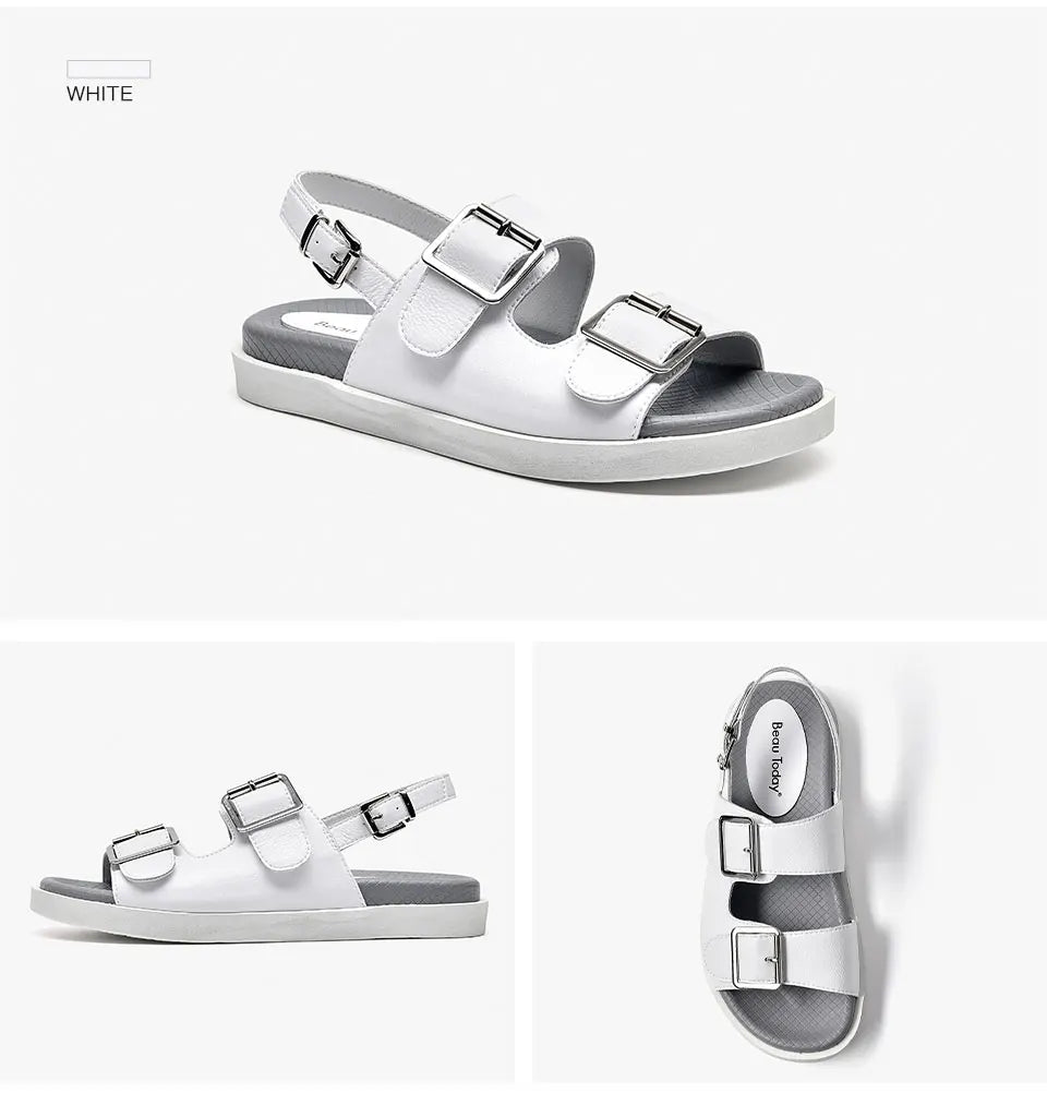 BeauToday Women Leather Sandals
