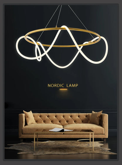 Nordic Gold LED Chandelier Dining Light
