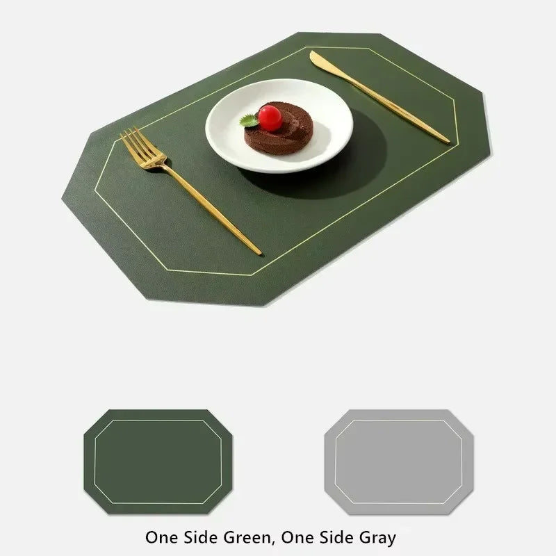 Faux Leather Waterproof Dining Placemats