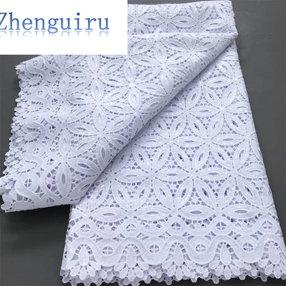 White Nigerian Lace Fabric 2025