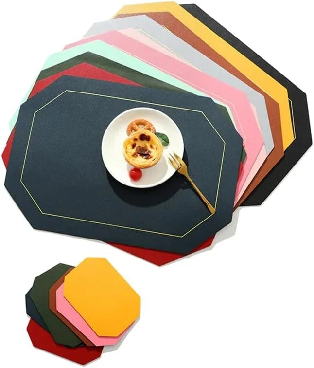 Faux Leather Waterproof Dining Placemats