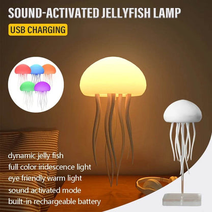 Bionic Jellyfish Night Light,USB Rechargeable with Voice Control,Dancing Tentacles,5 RGB Gradient,Floating Lamp,Bedroom Decor - My Chroma Cart