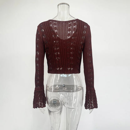 Tuularose Knitted V-Neck Top