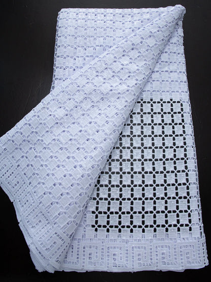 White Nigerian Lace Fabric 2025