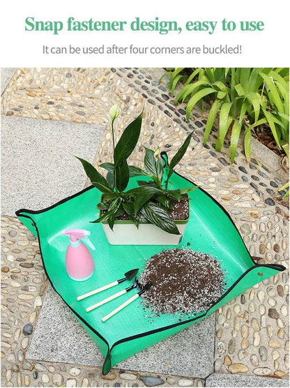 Waterproof Plant Pot Mat, Indoor Garden Mat With Work Gloves, Foldable Houseplant Succulent Pot Mat, Indoor Plant Mat, Portable - My Chroma Cart