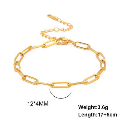 Skyrim Stainless Steel Gold Color Bracelet Twist Figaro Cuban Chain Bracelets Women Trendy Minimalist Jewelry Gifts Wholesale