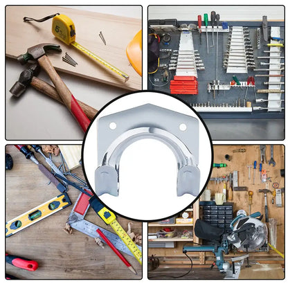 5-50Sets Multi-Purpose Wall Hook Metal Hanger Holder Double Hooks Garage Shed Hanging Organizer for Garden Kitchen Garage Tool