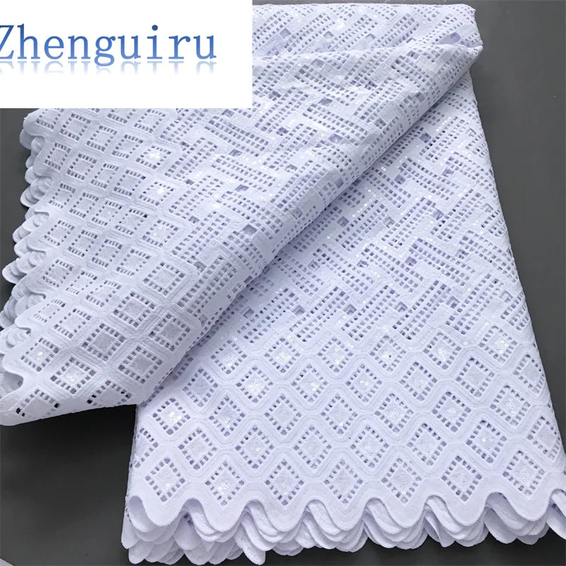 White Nigerian Lace Fabric 2025