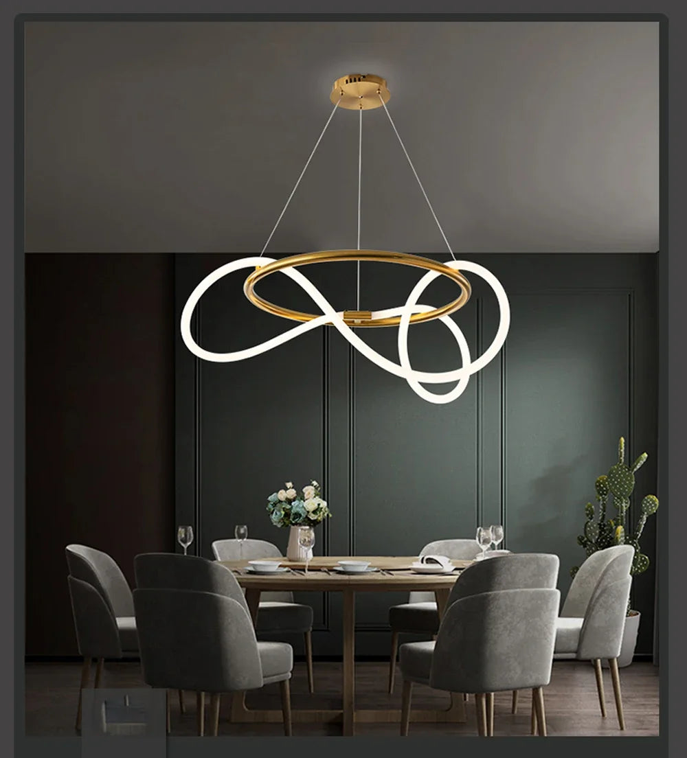 Nordic Gold LED Chandelier Dining Light