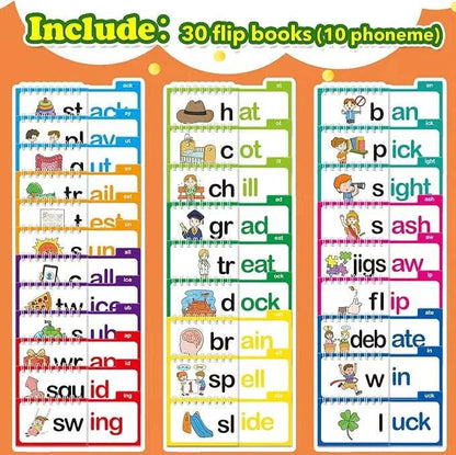 Reading Flip Book Read and Rhyme Flip Books Word Family Flip Books Flash Cards ABC Vocabulary Cards Montessori Educational - My Chroma Cart