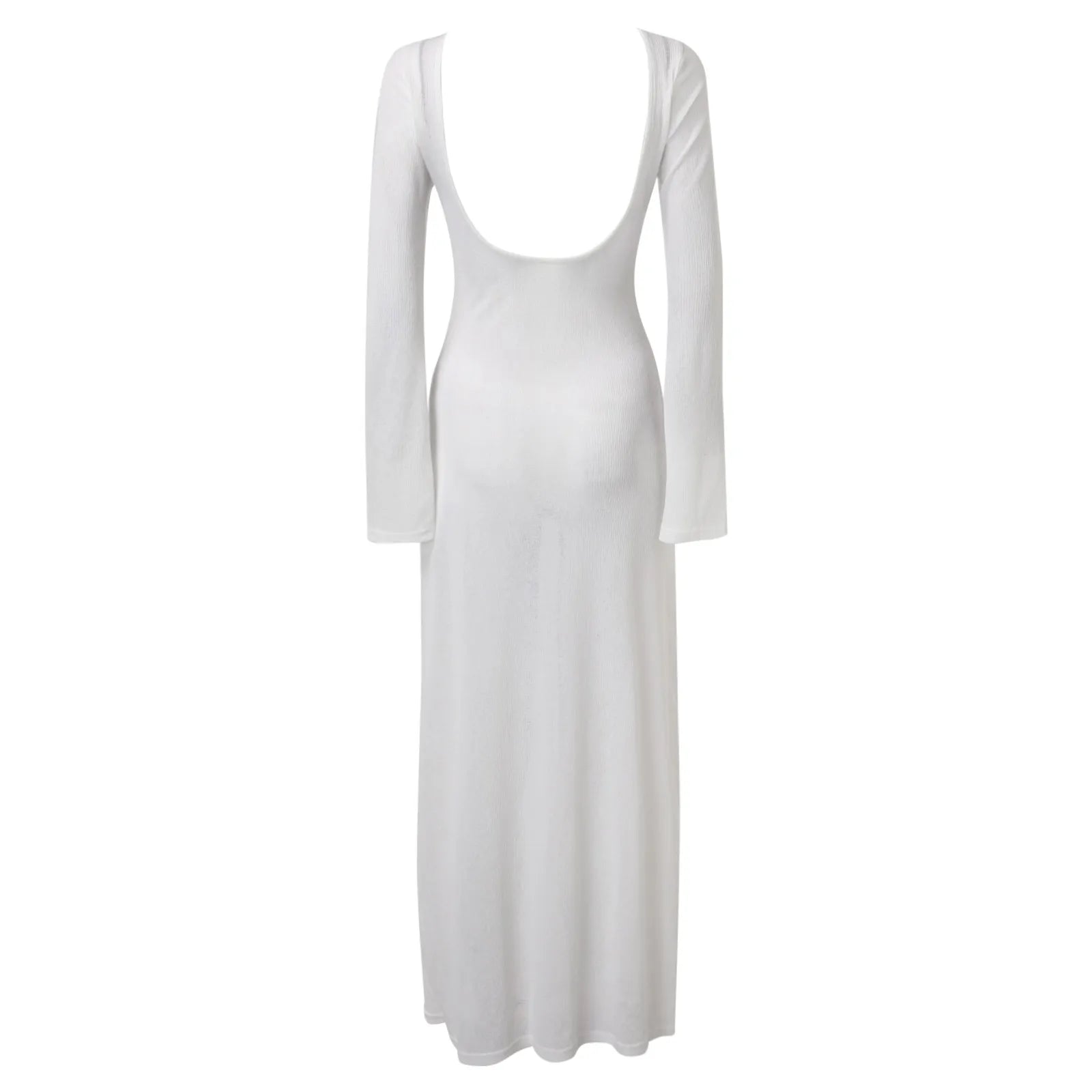 White dress with long sleeves on a white background