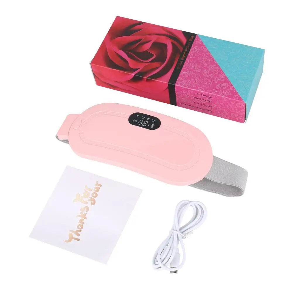 Electric Period Cramp Massager Vibrating Heating Belt for Menstrual Waist Stomach Abdominal Warm Belt for women use - My Chroma Cart