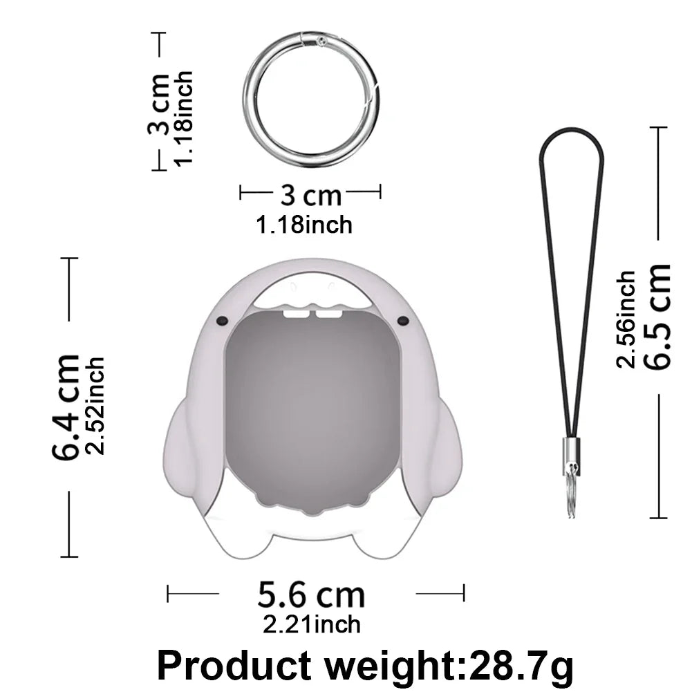 Cute Silicone Protective Case for Tamagotchi Uni 2023 Virtual Pet Machine with Finger Lanyard Anti-Scratch Soft Cover