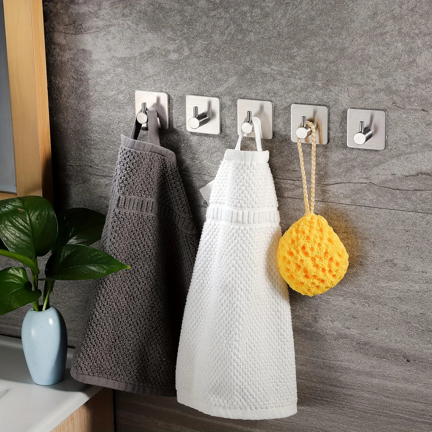 304 Steel Self-Adhesive Hooks 4pcs