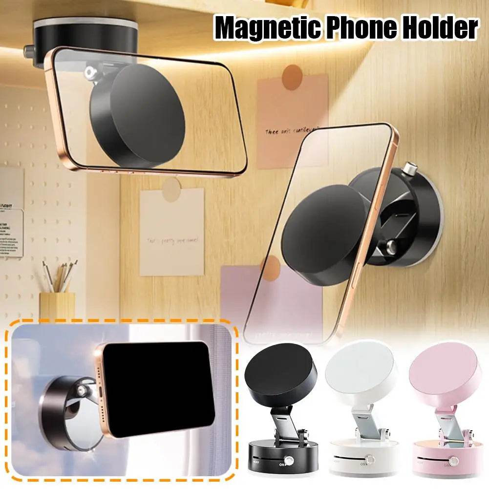 Vacuum Adsorption Magnetic Suction Cup Phone Mount Double Sided Hands-Free Magnetic Cell Phone Holder For Car/Gym/Mirror/Smoot - My Chroma Cart