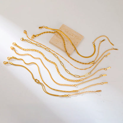 Skyrim Stainless Steel Gold Color Bracelet Twist Figaro Cuban Chain Bracelets Women Trendy Minimalist Jewelry Gifts Wholesale