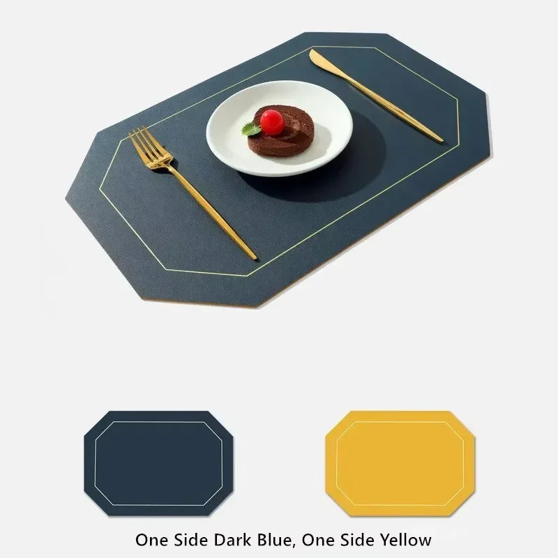Faux Leather Waterproof Dining Placemats