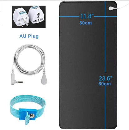 Earthing Mat with Wristband Soft PU Grounding Mat Pad Healthy Balance for Anxiety Relief & Better Sleep Earth Connected Therapy - My Chroma Cart