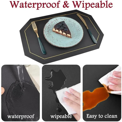 Faux Leather Waterproof Dining Placemats