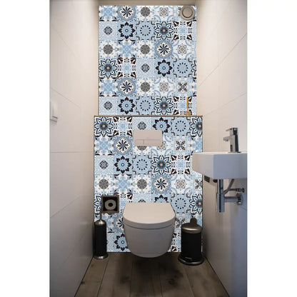 24 PCS Modern Style PVC Tile Stickers Waterproof Antifouling Self Adhesive  Kitchen Bathroom Floor Art Wall Decor Decals