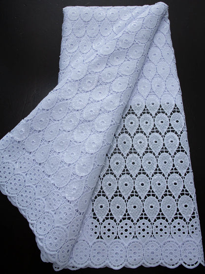 White Nigerian Lace Fabric 2025