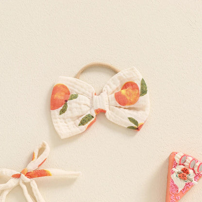 Baby Girl Peach Romper with Headband