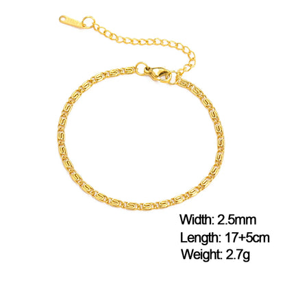 Skyrim Stainless Steel Gold Color Bracelet Twist Figaro Cuban Chain Bracelets Women Trendy Minimalist Jewelry Gifts Wholesale