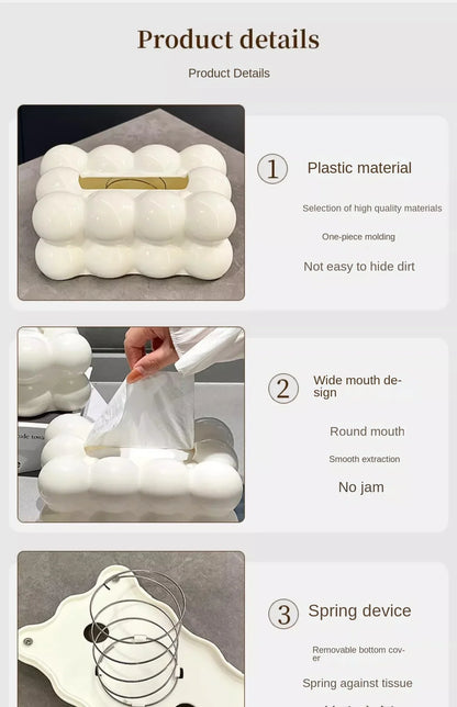 Cute Cloud Design Tissue Box Organizer for Home