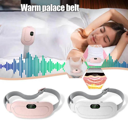 Electric Period Cramp Massager Vibrating Heating Belt for Menstrual Waist Stomach Abdominal Warm Belt for women use - My Chroma Cart