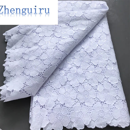 White Nigerian Lace Fabric 2025