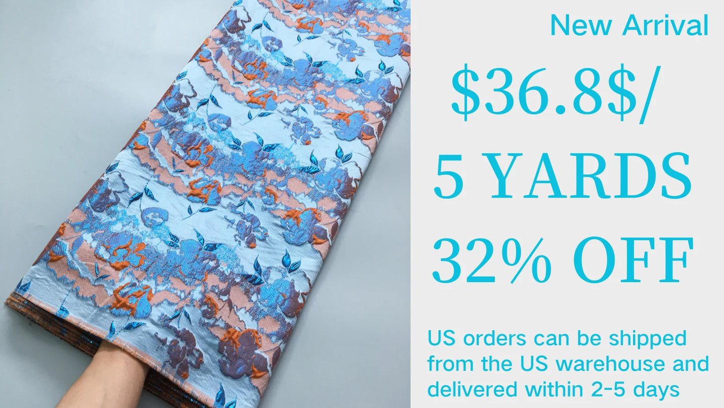 African Brocade Lace Fabric – 5 Yards