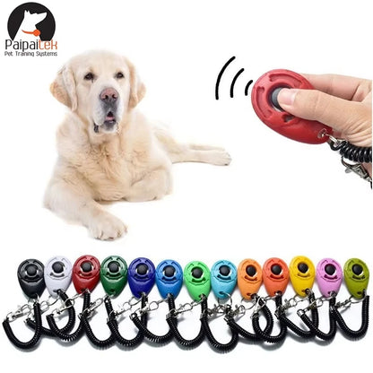Dog Training Clicker Aid Adjustable WristStrap Sound Plastic Pet Cat Click Trainer Key Chain Dog Repeller Dog Supplies ﻿