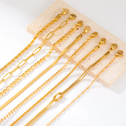 Skyrim Stainless Steel Gold Color Bracelet Twist Figaro Cuban Chain Bracelets Women Trendy Minimalist Jewelry Gifts Wholesale