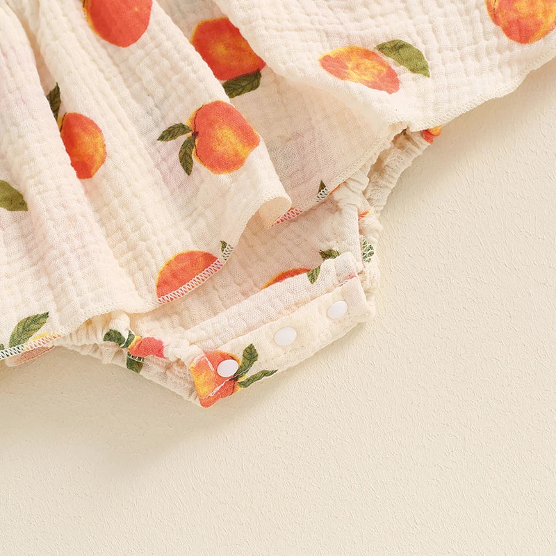 Baby Girl Peach Romper with Headband