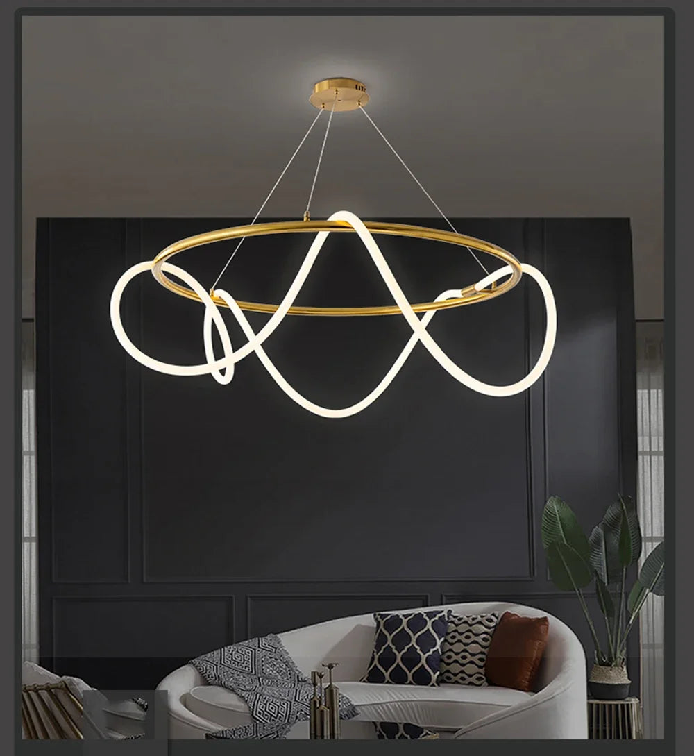 Nordic Gold LED Chandelier Dining Light