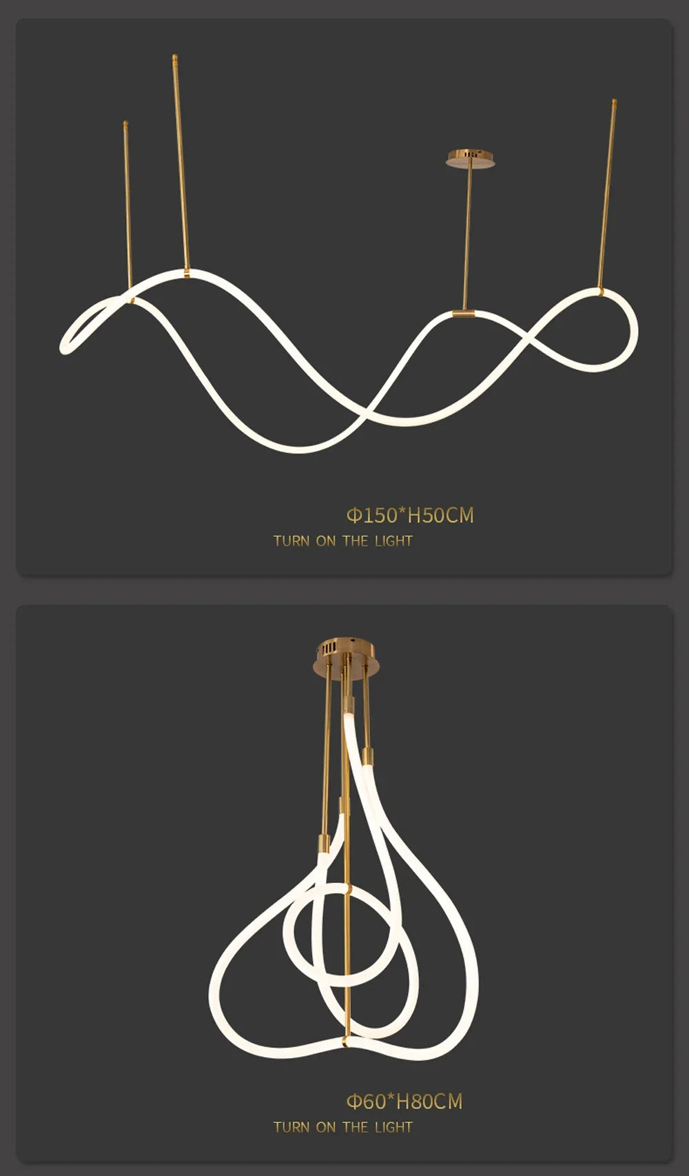 Nordic Gold LED Chandelier Dining Light