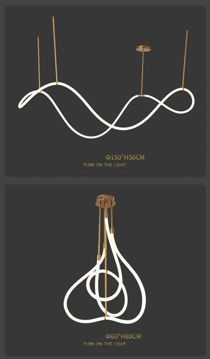 Nordic Gold LED Chandelier Dining Light