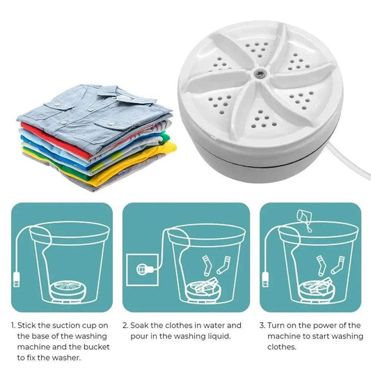 Mini Washing Machine USB Rotating Turbine Portable Washing Machine For Socks Underwear Wash Dishes For Travel Home Business Trip - My Chroma Cart