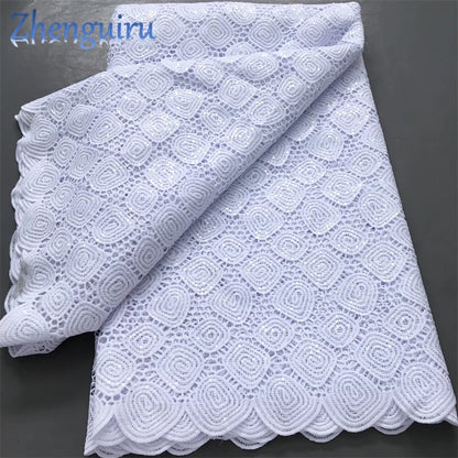 White Nigerian Lace Fabric 2025