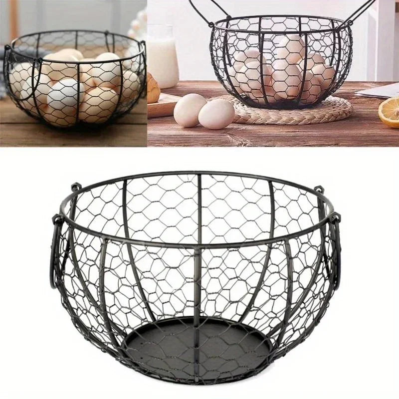 Metal Wire Egg Basket Chicken Holder