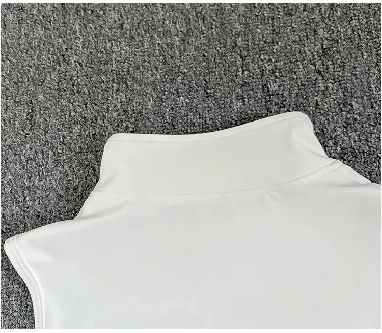 Women's Slim Fit Sport Sleeveless Top Quick Dry Elastic Stand Collar Yoga Fitness Clothing Summer Zipper
